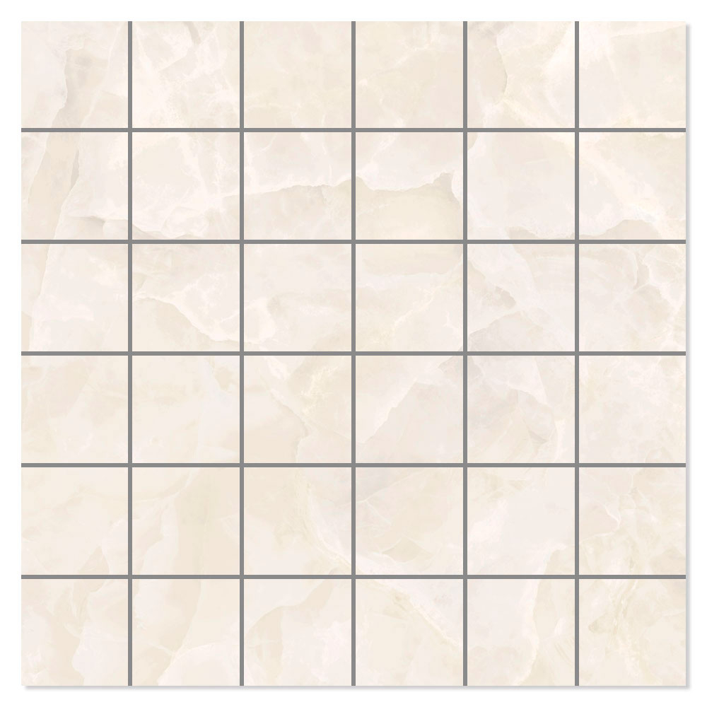 Marmor Mosaikkflis Poyotello Beige Polert 30x30 (5x5) cm